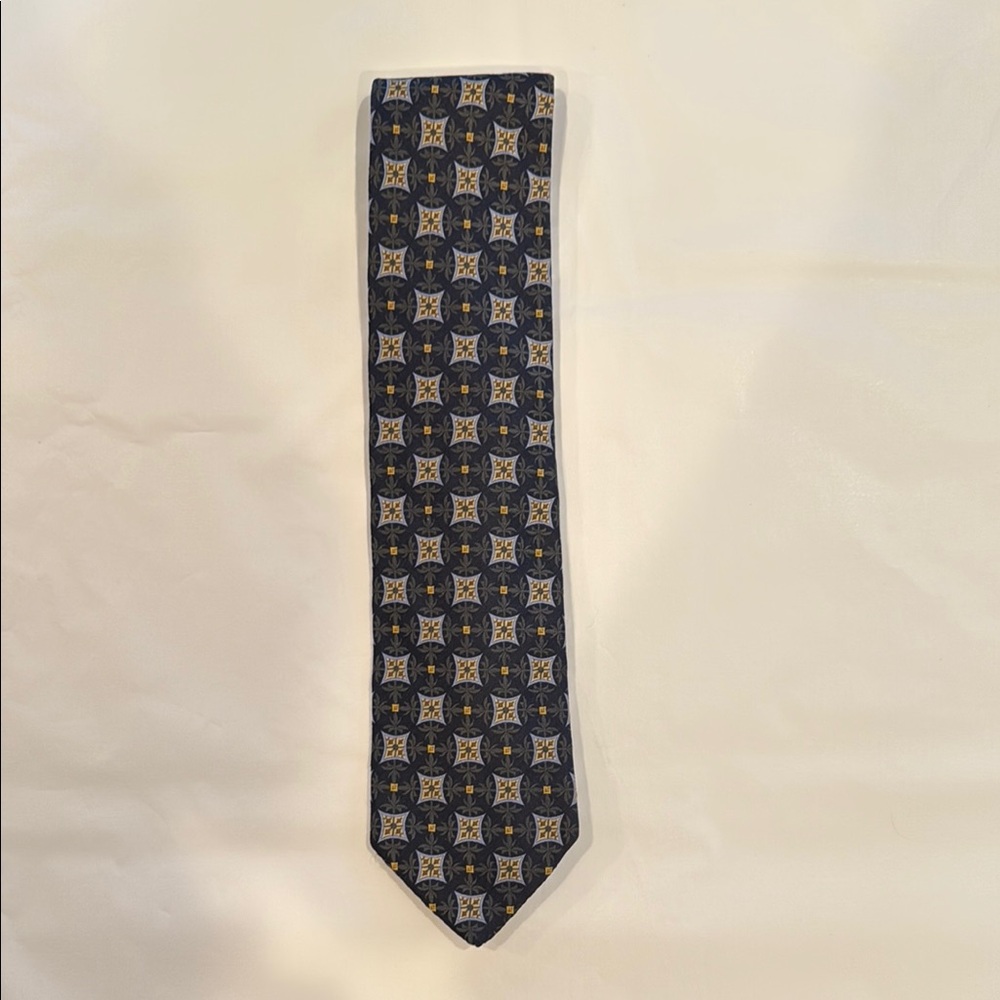 Robert Talbott Best of Class Nordstrom Blue and Gold Geometric Silk Tie